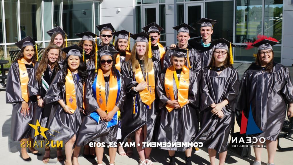 "Ocean County College Commencement May 23, 2019 NJ Stars" group of graduating students